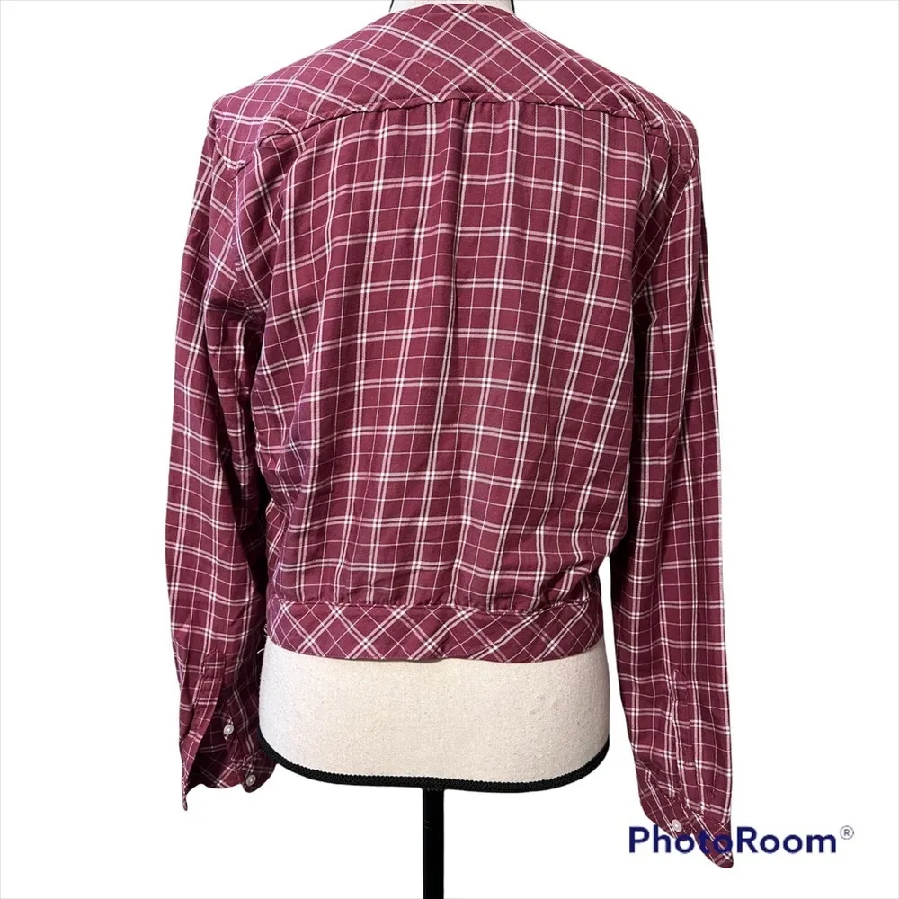 Abercrombie & Fitch medium v neck long sleeve wrap top button closure tie sides - Image 4