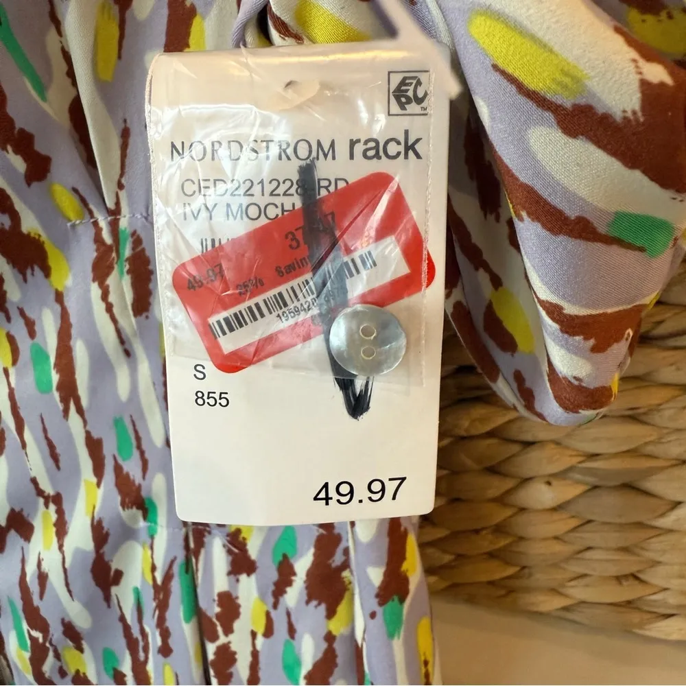 NWT Melloday Puff Sleeve Patterned Dress Size Small - Image 11