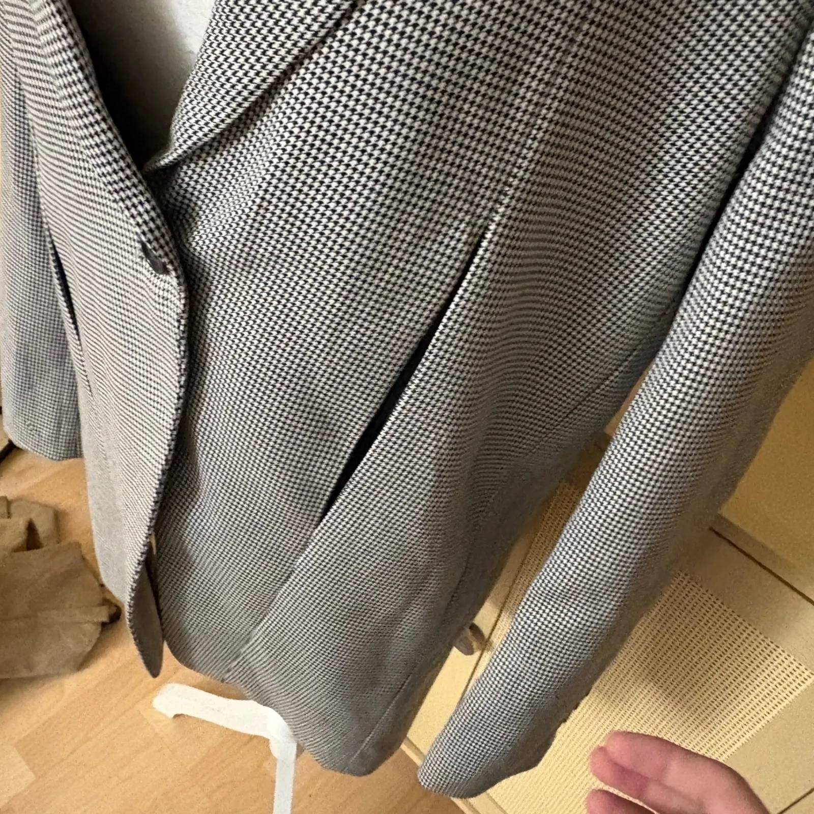 COPERNI Houndstooth Check Jacket Blazer Size 8 Black - Image 6