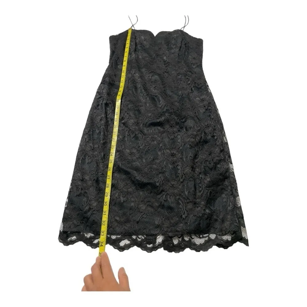 Vintage No Bran Lace Strapless Dress, like new size 9/10 Black - Image 8