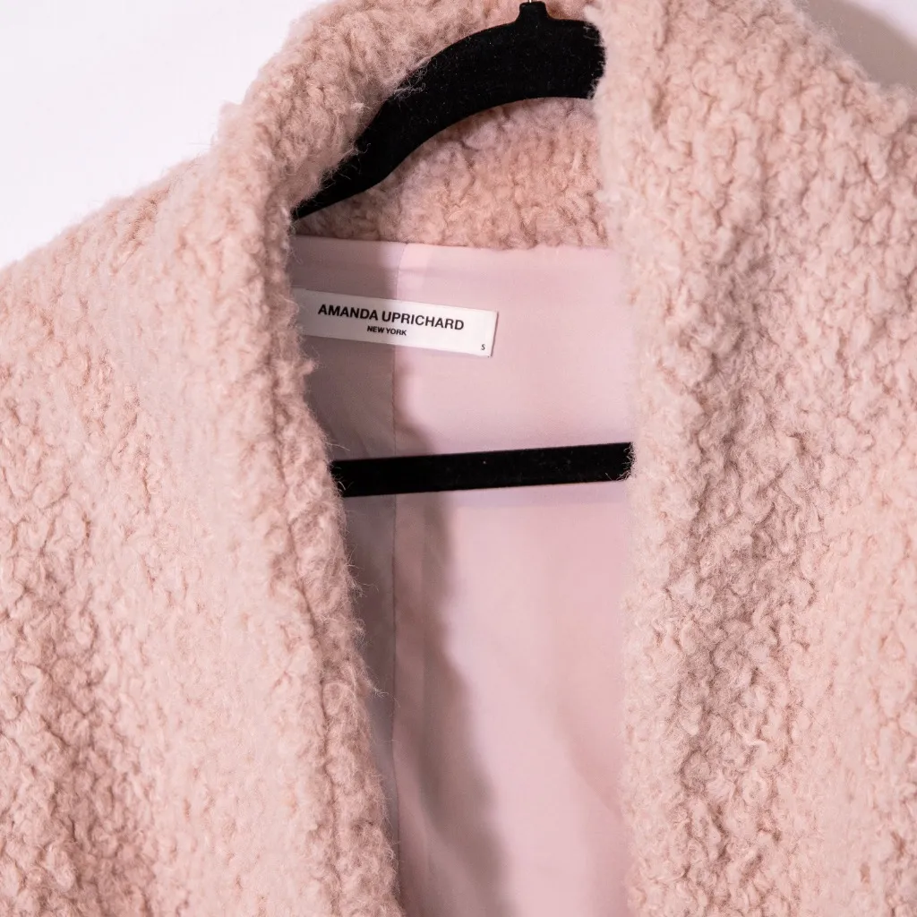 Amanda Uprichard  Aspen Faux Shearling Teddy Circular Open Front Sweater Jacket S - Image 2