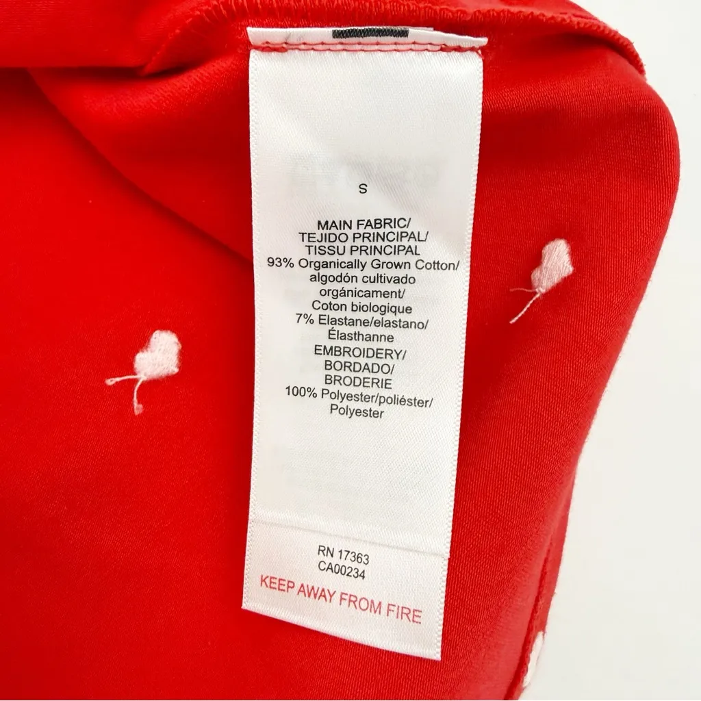 BedHead Pajamas Tiny Heart Print Stretch Organic Cotton Chemise Red Valentine - Image 11