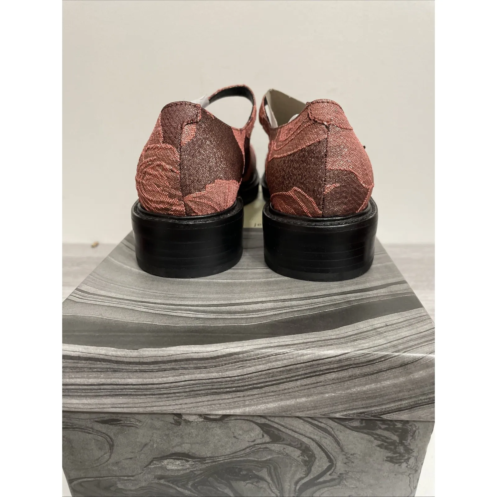 Jeffrey‎ Campbell Marj women's 6.5 pink rose Brocade fabric NIB - Image 3