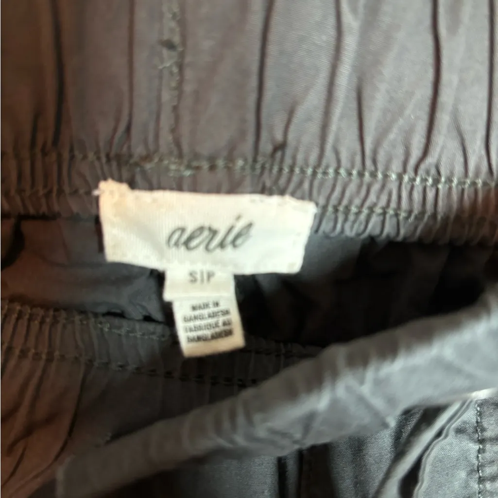 Aerie American Eagle Baggy Cargo Pant Skater Smoked Gray Drawstring‎ Small - Image 6