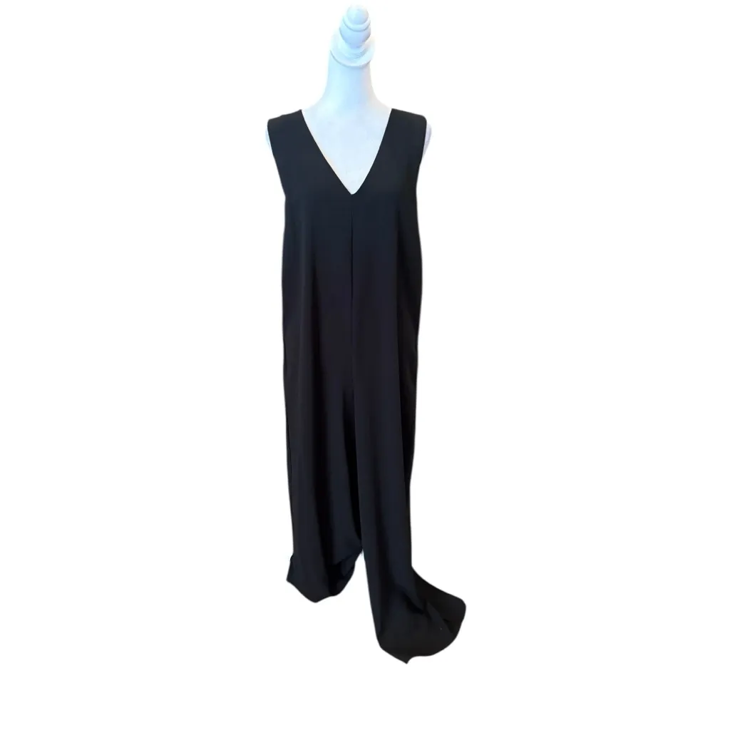 Zara Wide Leg Black Jumpsuit V Neck Sleeveless Womens Size Small - Image 2