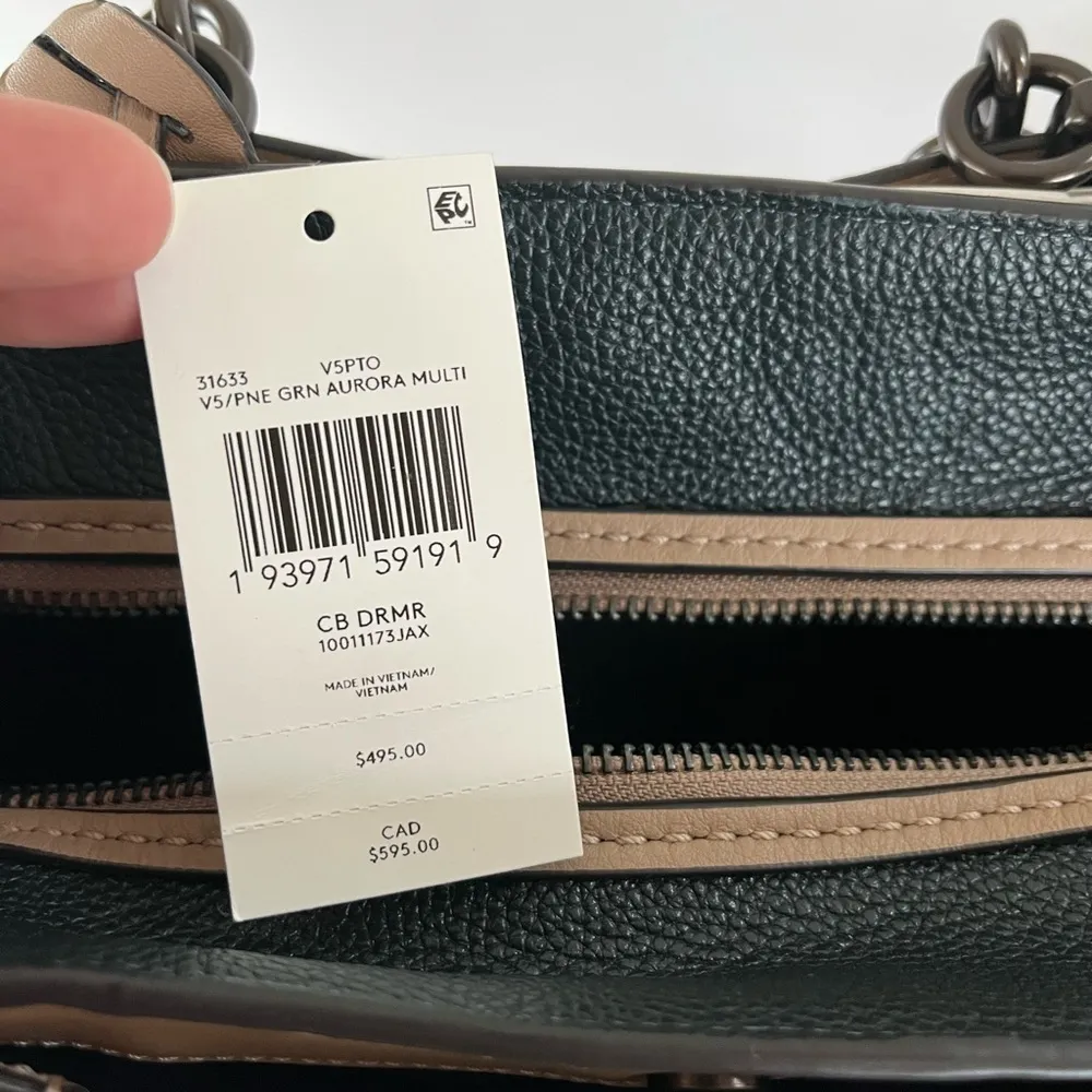 Coach Crossbody Dream Satchel in Colorblock - Pine Green Multi - Image 6