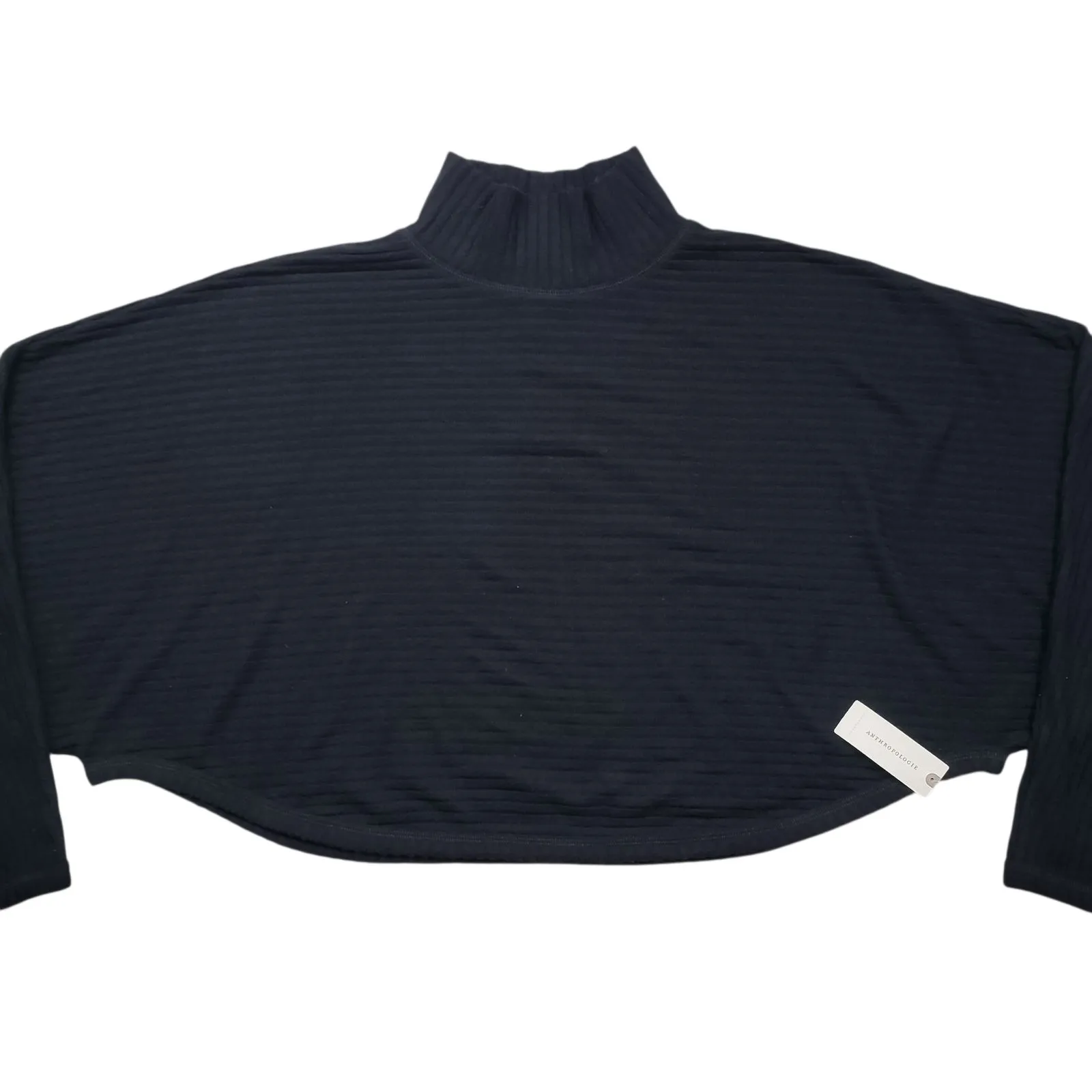 NWT Anthropologie Pilcro Cozy Ribbed Batwing Womens Black XL Pullover Sweater - Image 10