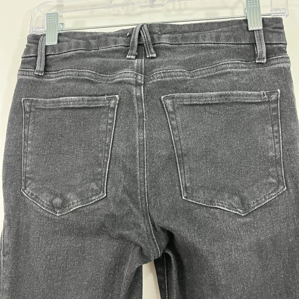 Good American Size 27 Black Good Legs Raw Hem Skinny Jeans - Image 5