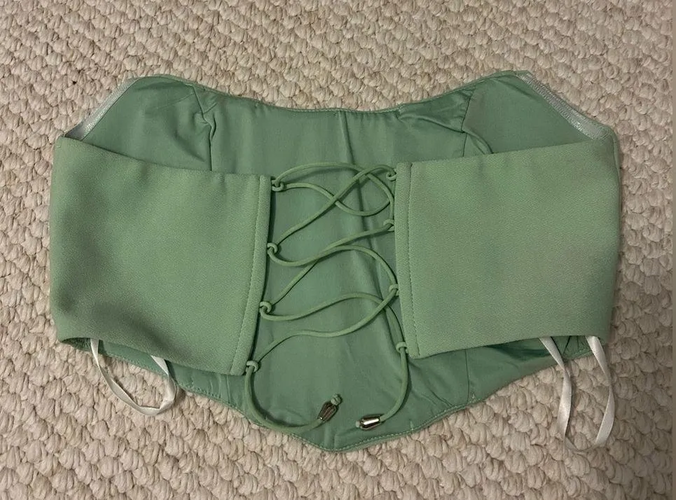 NWOT Princess Polly Carlie Corset Top Mint Green - Image 5