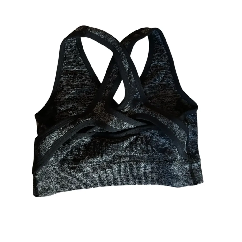 Gymshark Black & Grey Camo Adapt Strappy Back Seamless Athletic Sports Bra Sz XS - Image 4