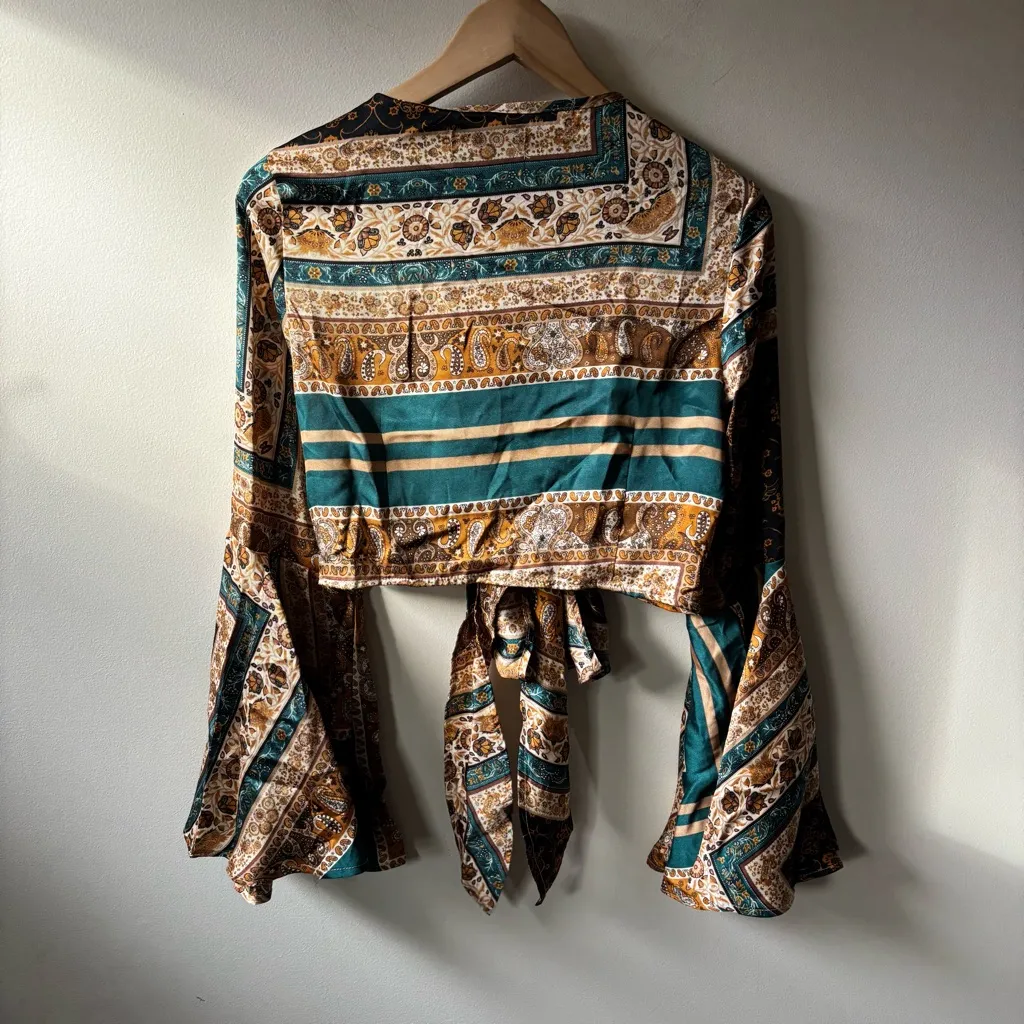 Cider Flare Sleeve Boho Blouse - Image 5
