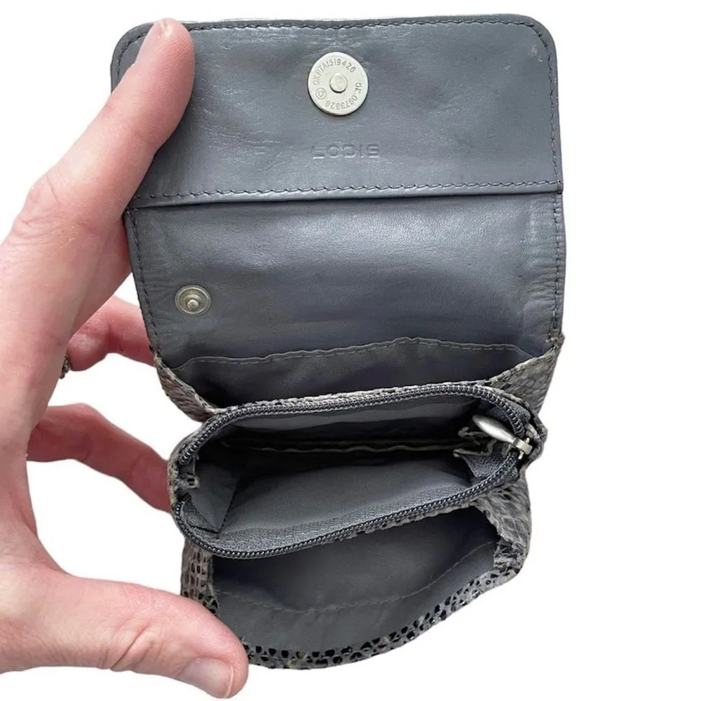 Lodis Coin Purse Mini Wallet Python Leather Brown - Image 3