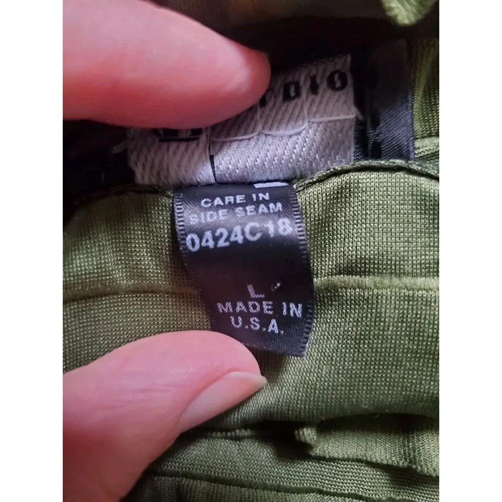 AB Studio Shirt Women Large Tiered All Over Ruffle Top Short Sleeve Made In USA - Image 3