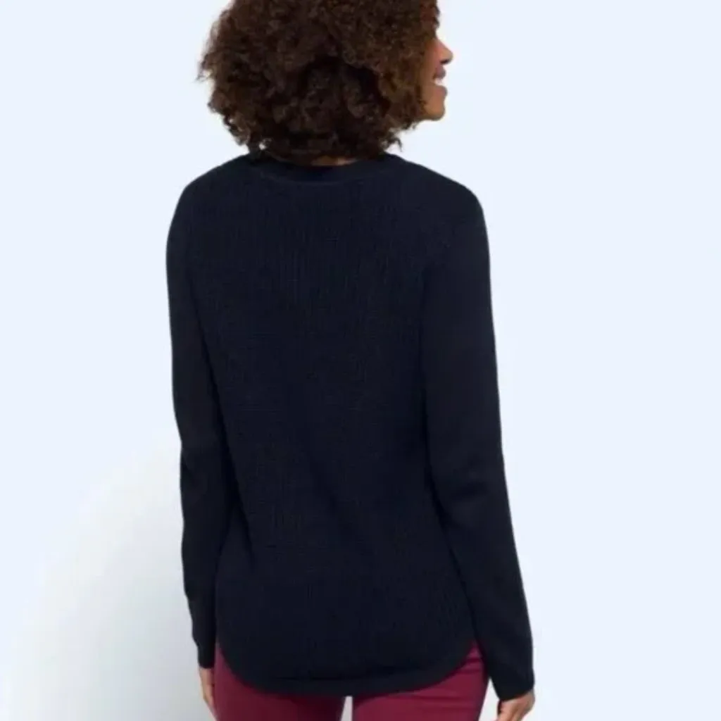 RD Style Josslyn V-Neck Sweater Navy Blue M - Image 2