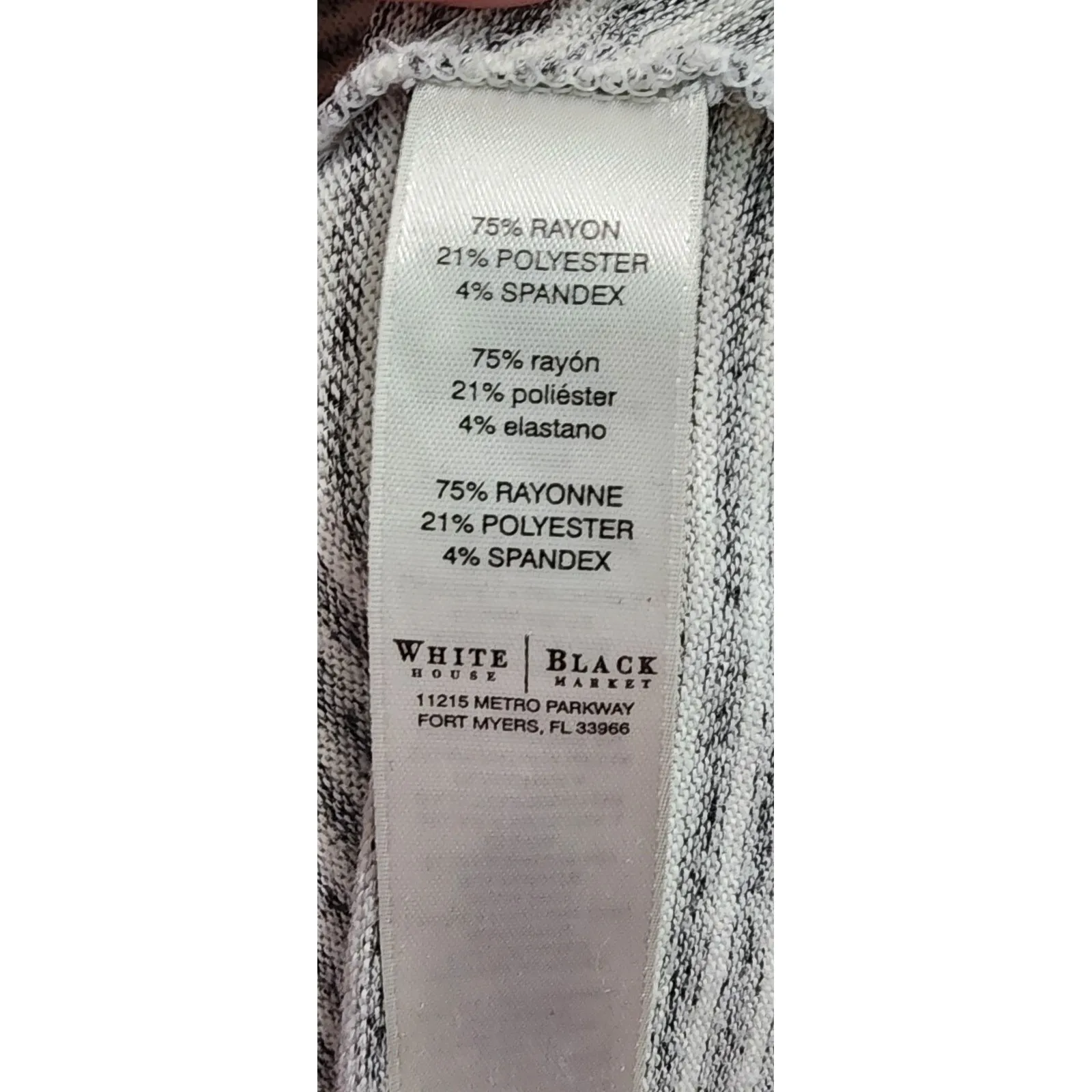 White House Black‎ Market Hoodie V-Neck Long Sleeve Striped Pullover Medium - Image 5