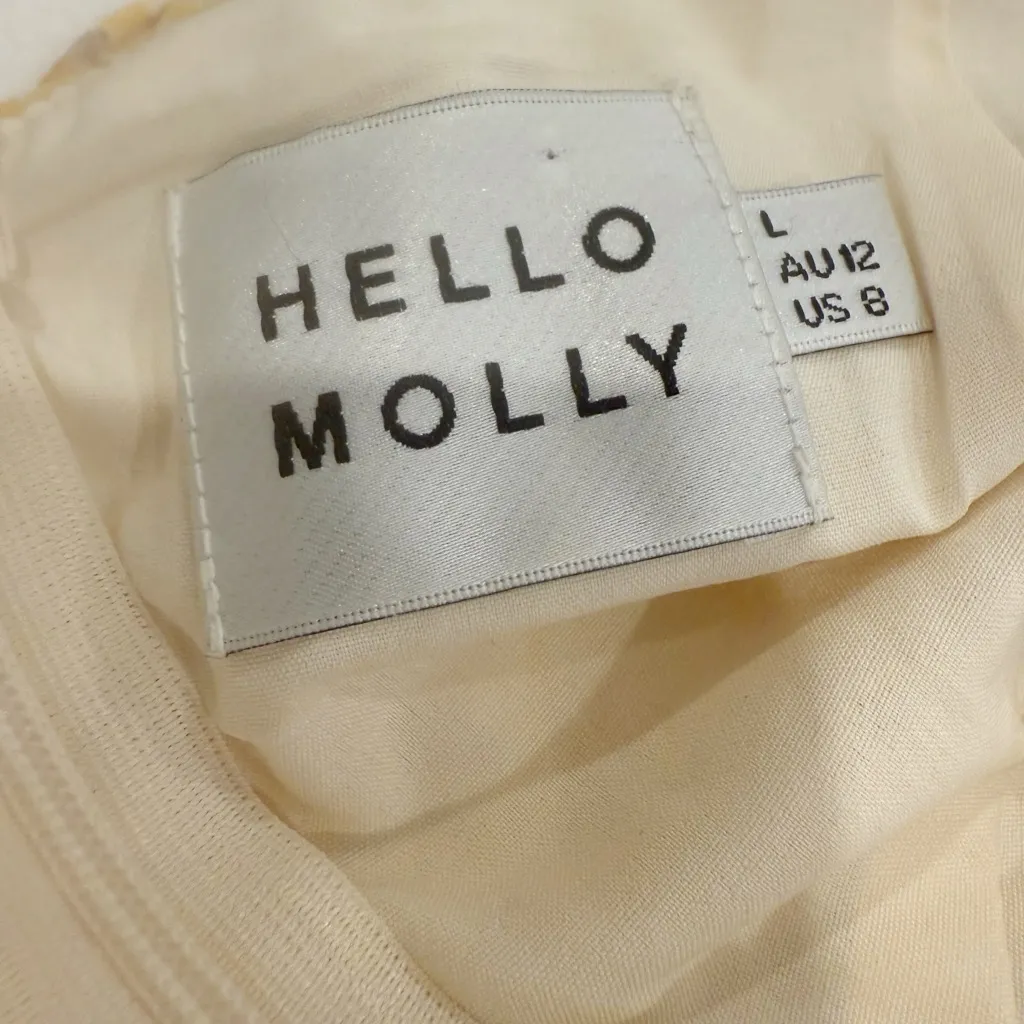 HELLO MOLLY Taking Over This Scene Ruffle Trim Waist-Tie Dress Yellow Floral L - Image 9