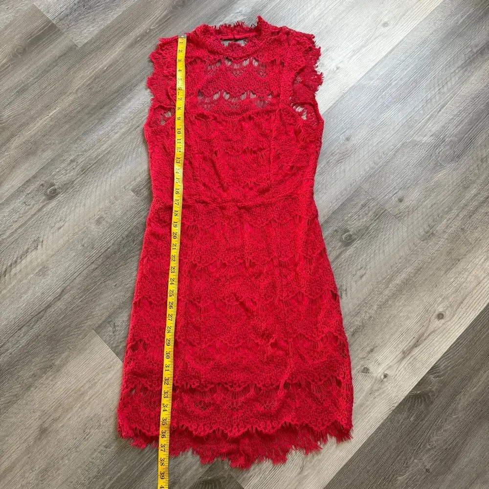 Free People Daydream Red Lace Dress NEW Large Open Back - Image 12