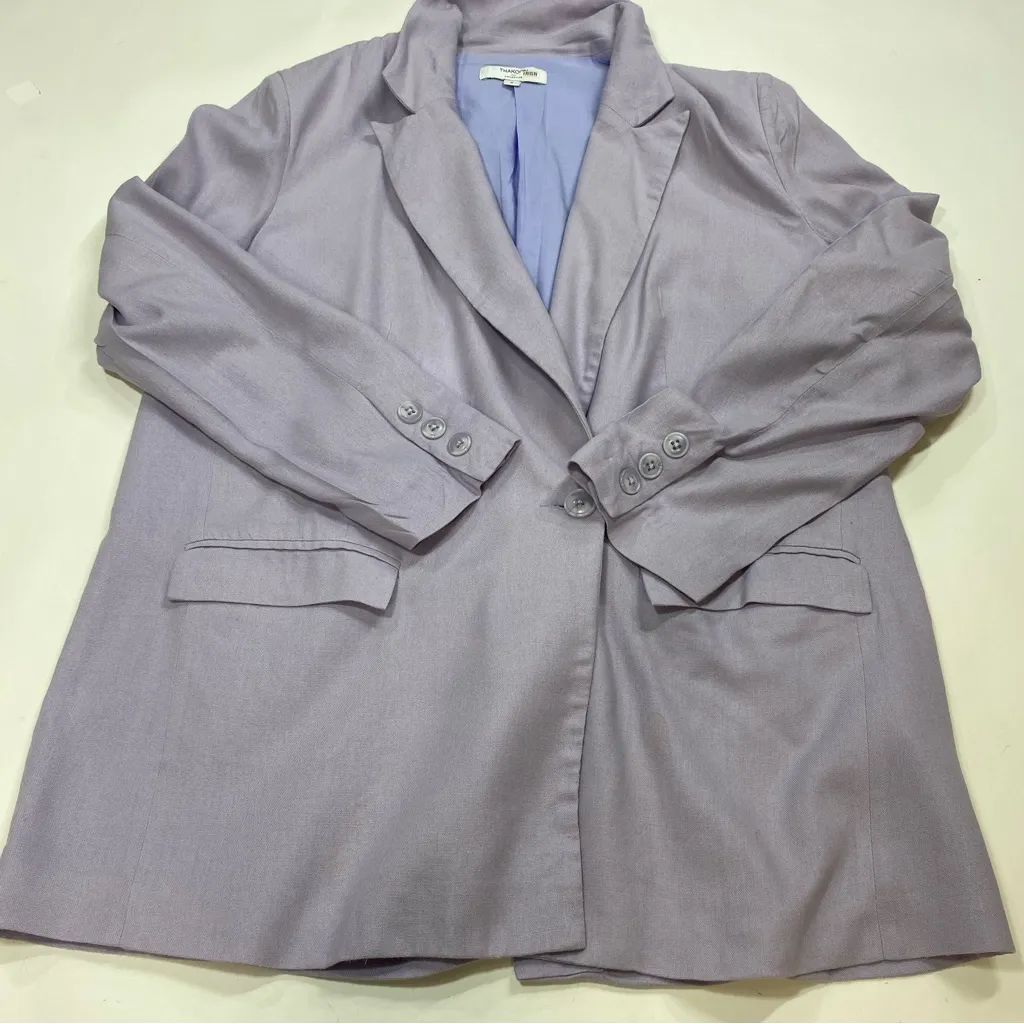 Thakoon Lilac Linen Blazer Size 0 Purple - Image 3