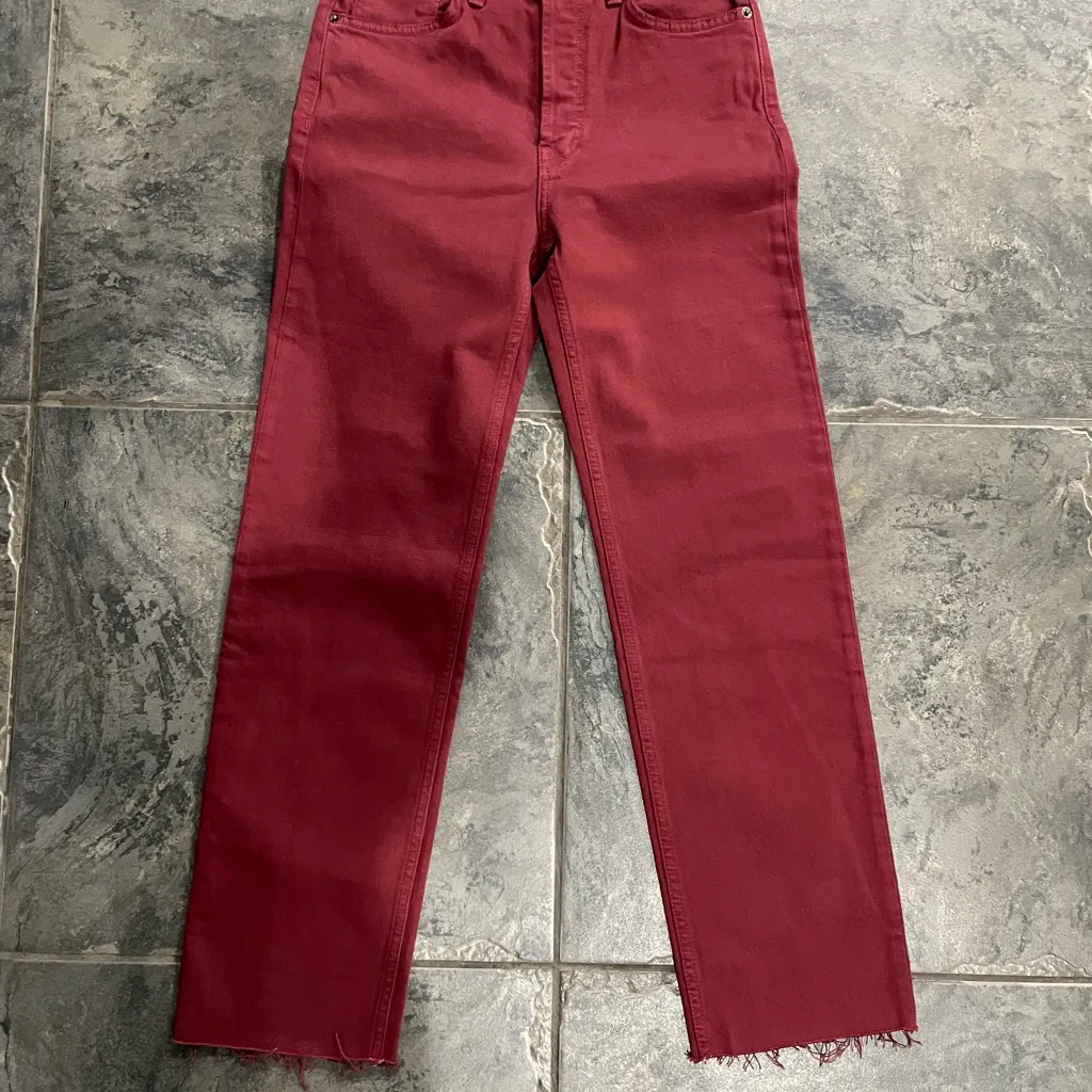 NWT RE/DONE 70s High
Rise Stovepipe Straight Leg
Ankle Crop Denim Jeans Sz 25 - Image 5