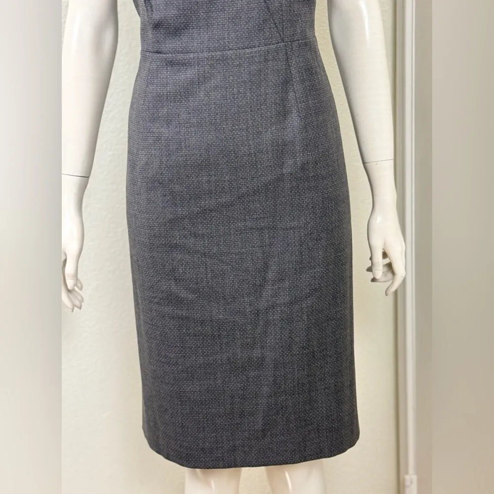 Hugo Boss Womens Dress Size 12 Gray Belted V-Neck Sleeveless Lined. F44 - Image 8