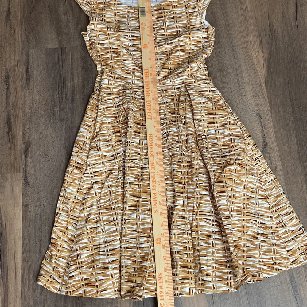 Kate Spade Womens Basket Weave Print Poplin Mini A Line Dress Brown Size 0 - Image 11