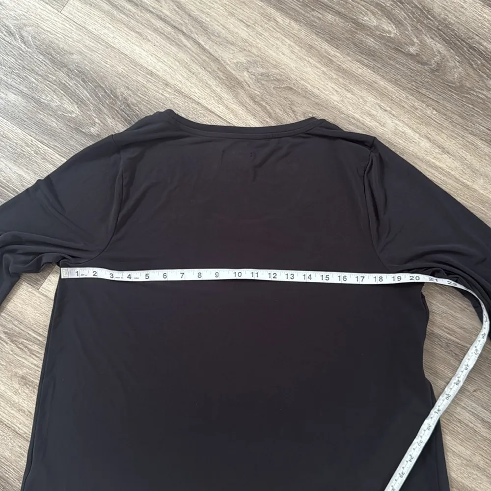 Jason Wu Black Long Sleeve Blouse with Tie  Large Stretchy Womens Elegant Top - Image 8