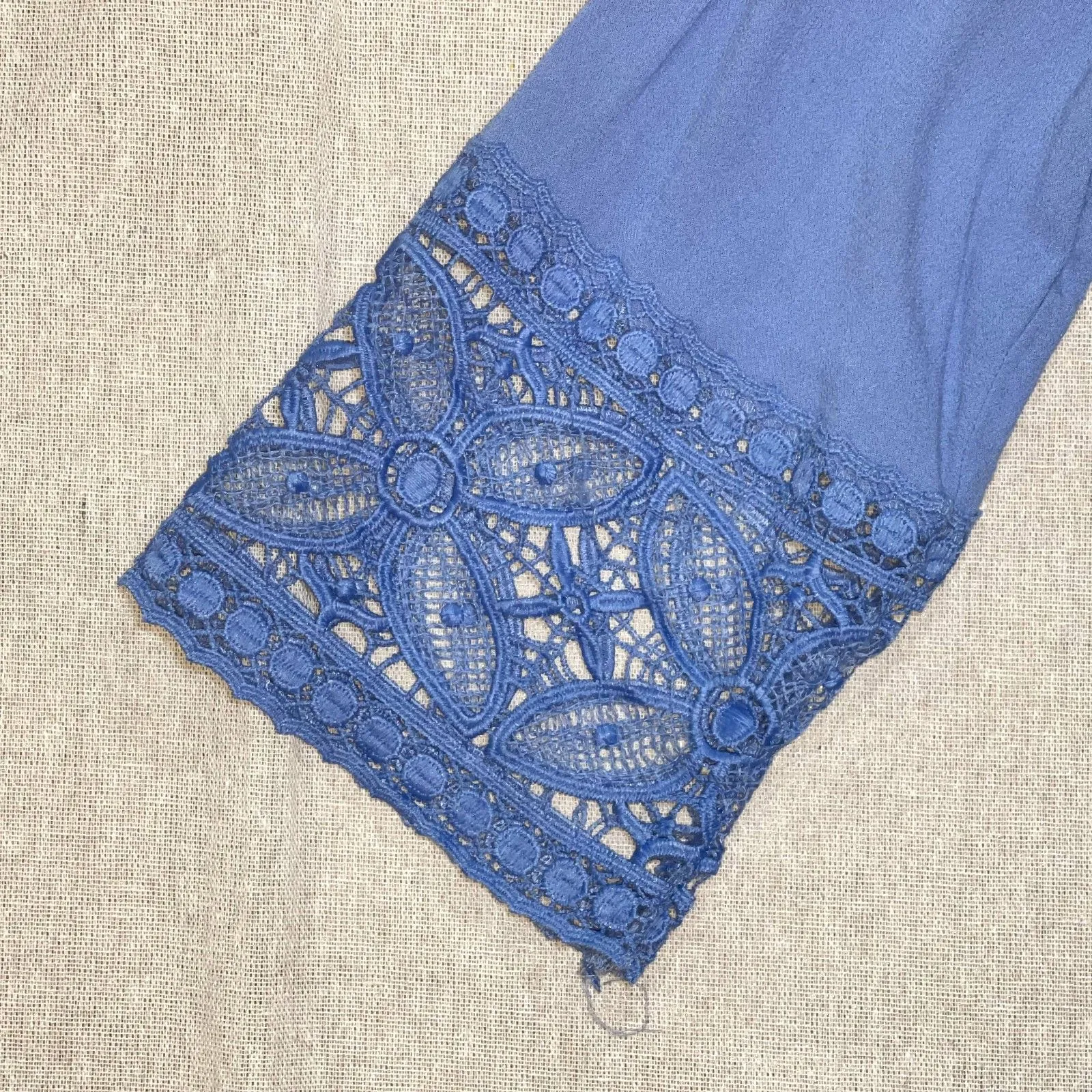 Studio Works | Periwinkle Lace Trim Open Front Cardigan | Large - Image 3