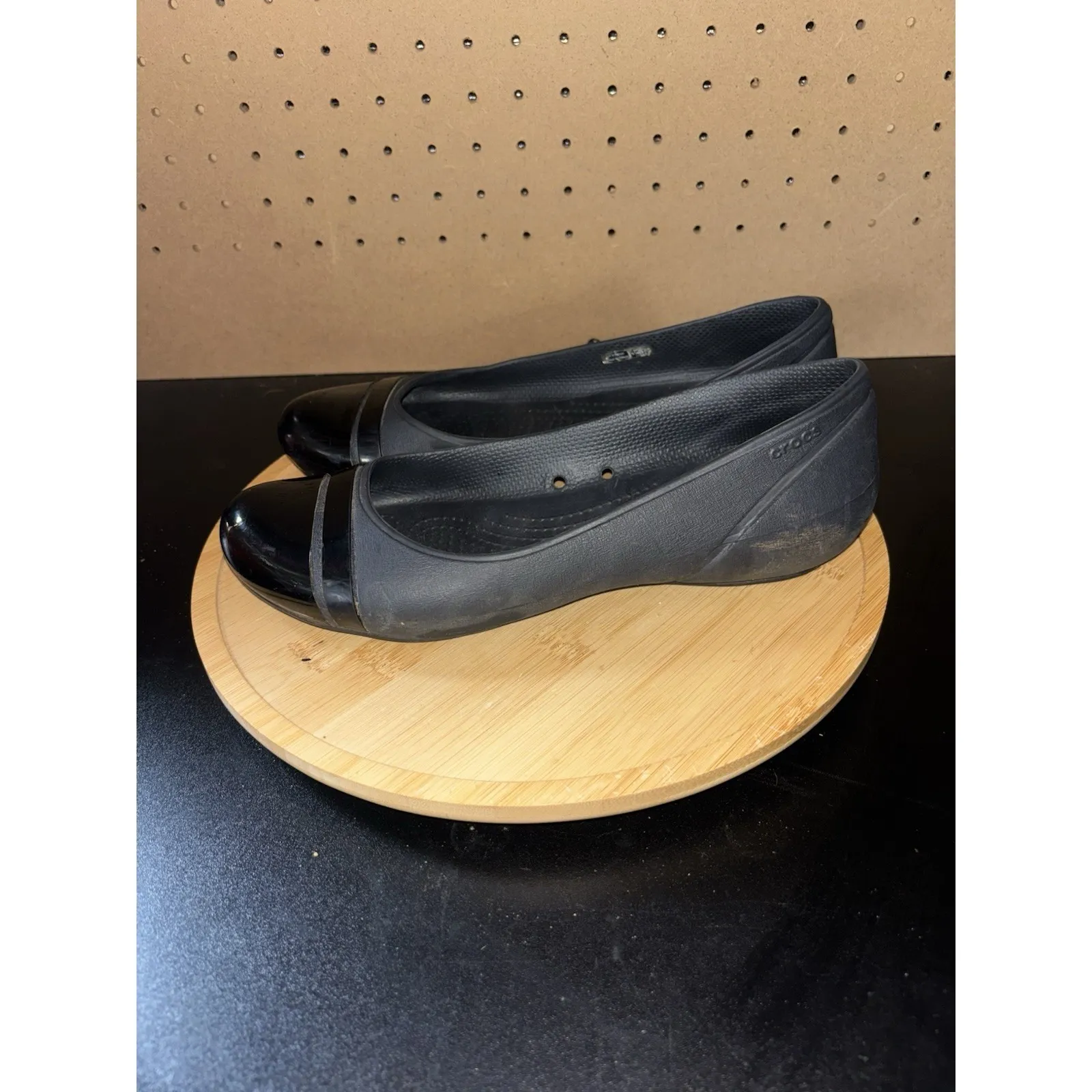 Crocs Womens Brynn Ballet Flats Shoes Black Slip On Round Toe‎ Comfort Sz 8 - Image 10