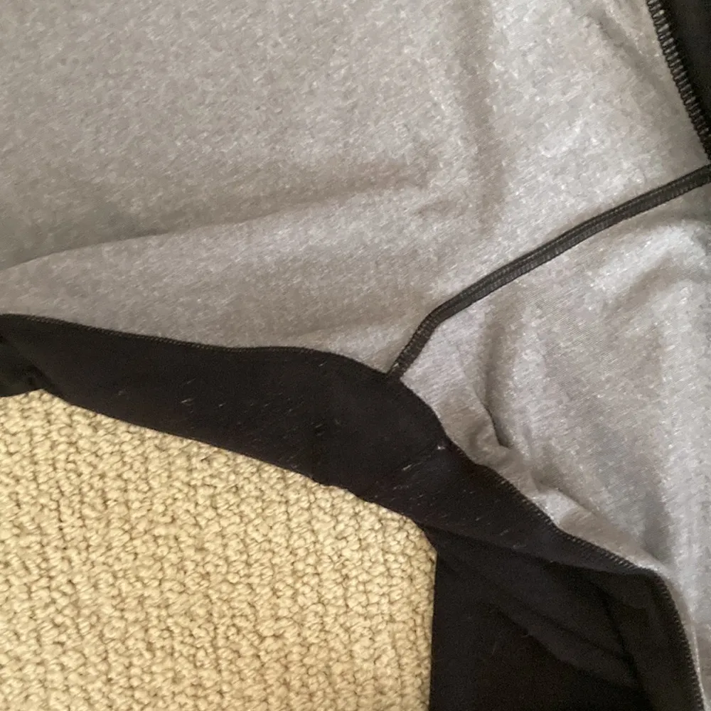 Senita Athletics High Rise Grey Black Leggings Pant Mesh Stripe Sz Small Pockets - Image 4