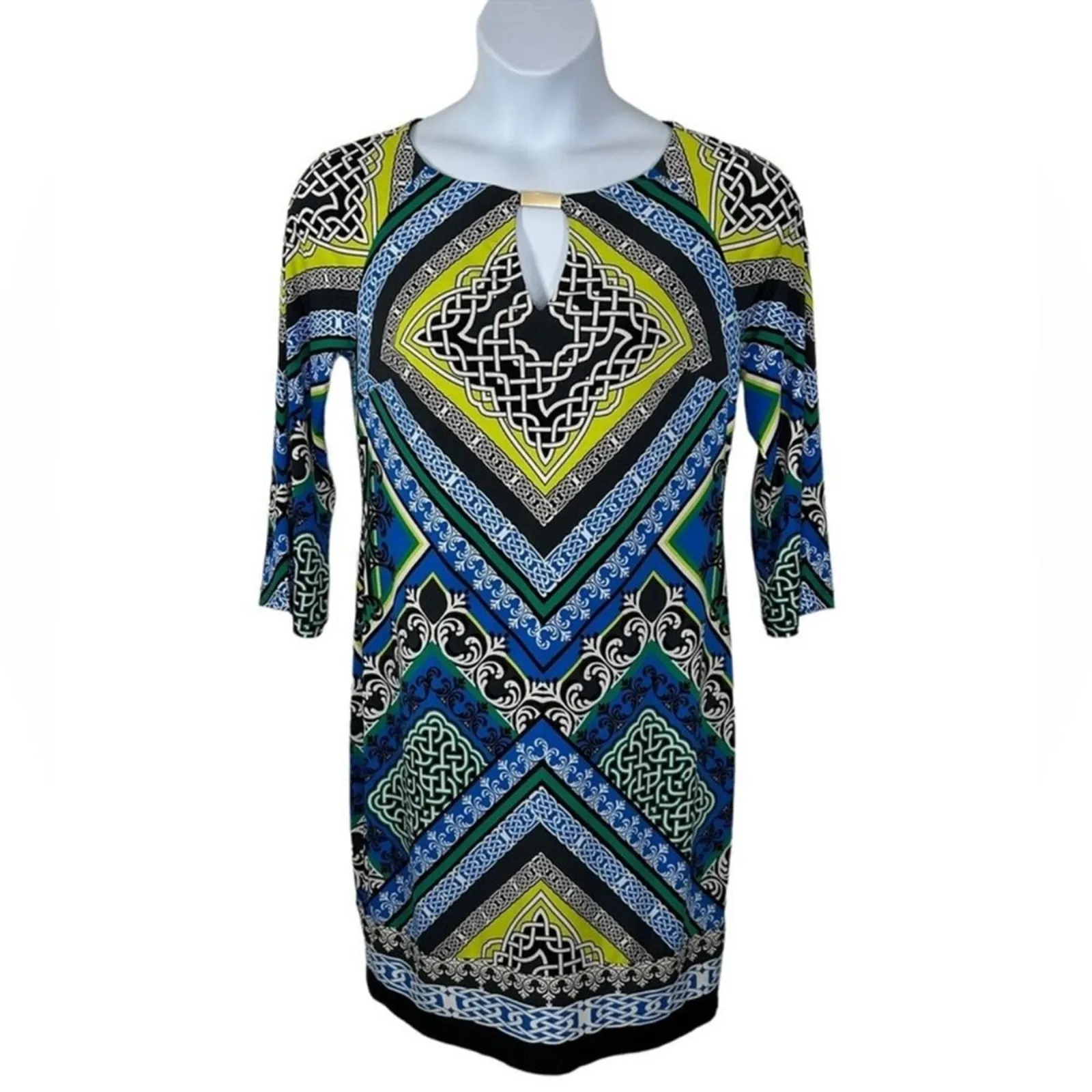 Laundry by Shelli Segal Psychedelic Retro Shift Dress Size Small - Image 2