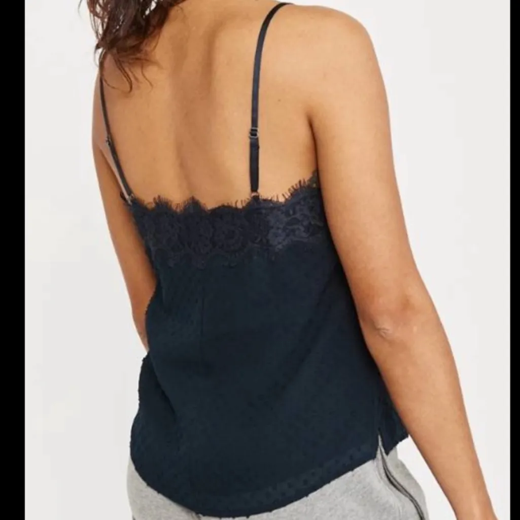 Abercrombie and Fitch navy lace woven polka dot cami - Image 12