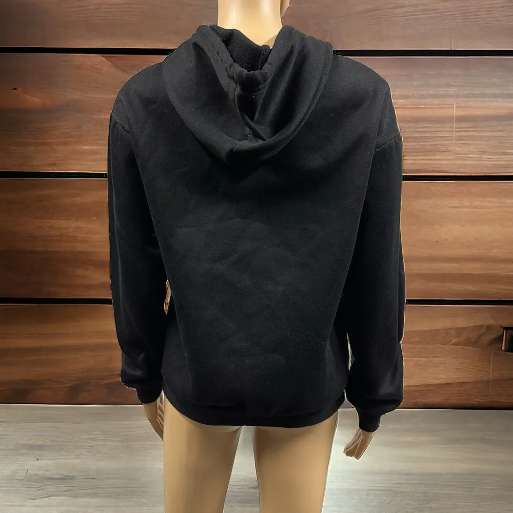 Friends Pullover Drawstring Hoodie Long Sleeve Kangaroo Pocket Sweatshirt Small Black - Image 8