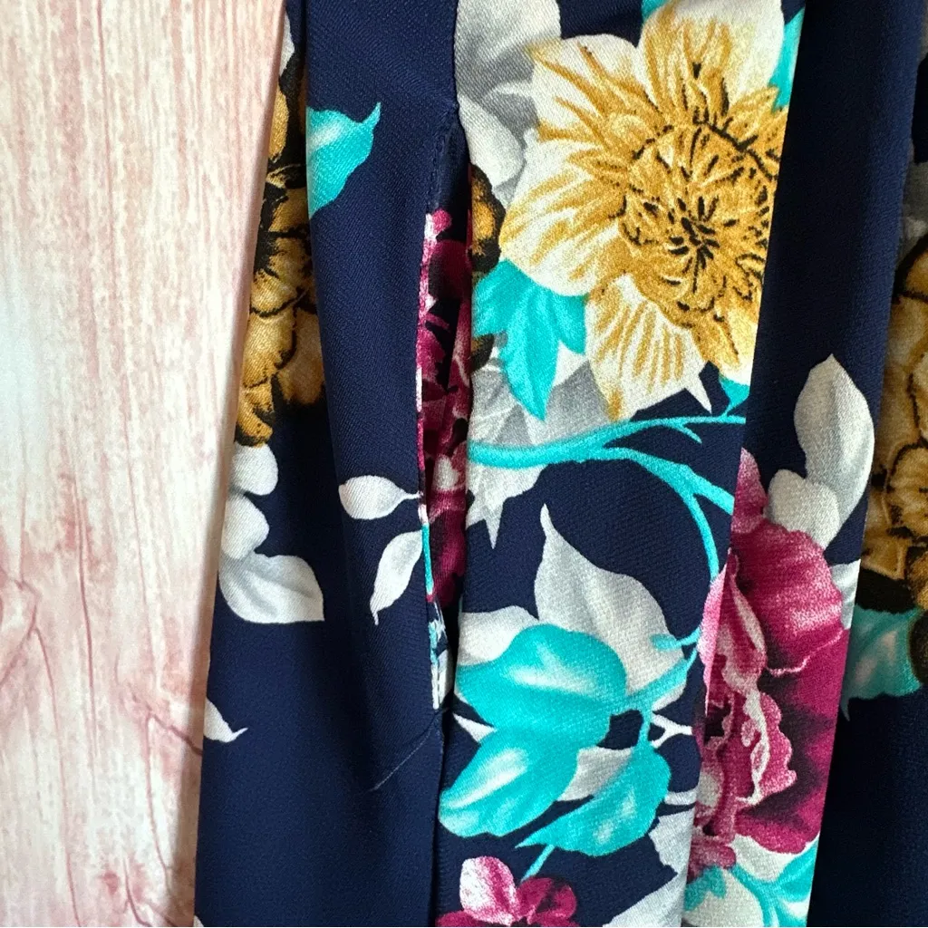 Vanilla Bay Navy Blue Bright Floral Print Swing Tank Dress - Image 10