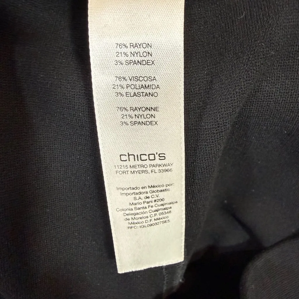 Chico’s 14 Stretch Pull On Pants Black Slim Straight Ponte Career Minimalist - Image 6