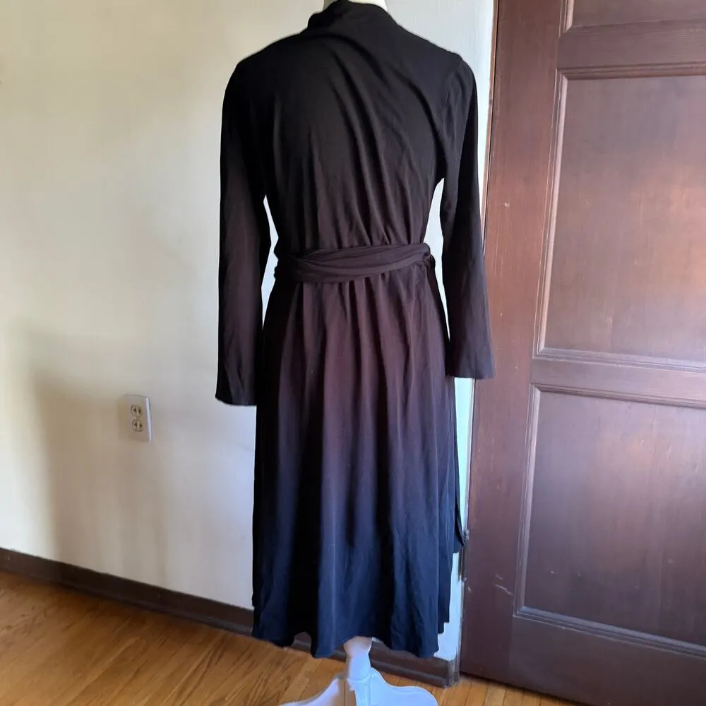 ISABELLA OLIVER | Black Maternity Full Wrap Dress 3/4 Sleeves Midi Size 5 12/14 - Image 2