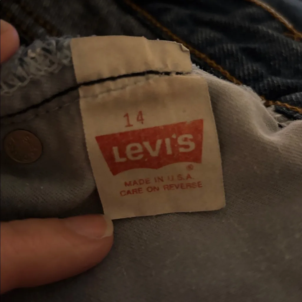 VTG Y2K Levi’s Rigid Denim Jean Skirt Sz 14 Cotton Med Wash Minimalist Grunge - Image 6