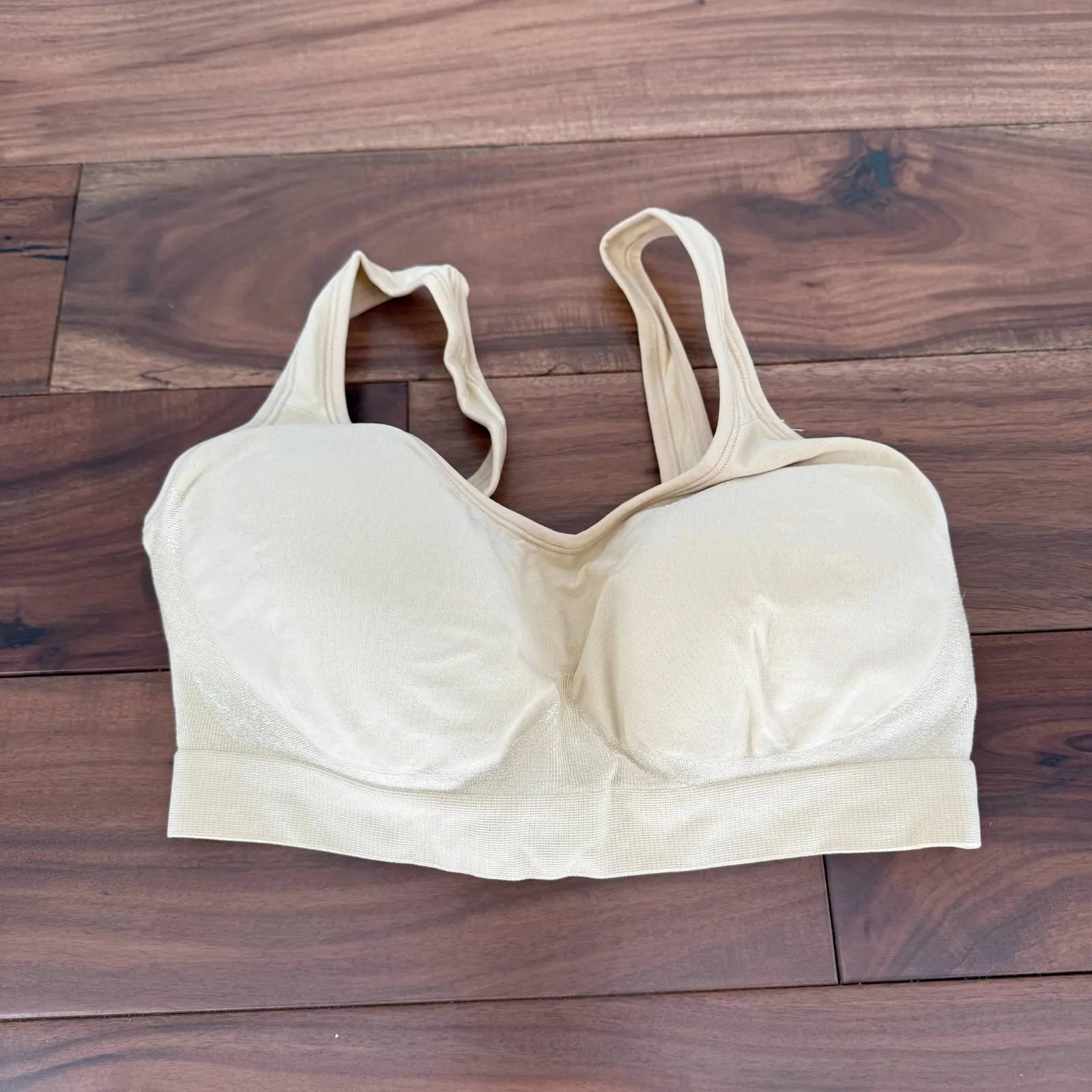 Truekind Daily Comfort Wireless Shaper Bra Womens Medium‎ Nude Full Coverage Tan - Image 2