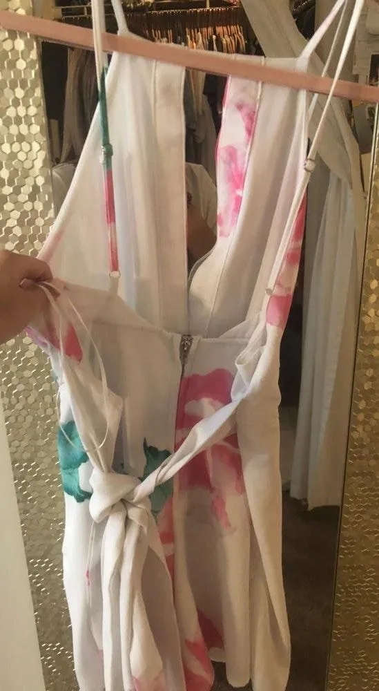 White, pink, and green romper - Image 3