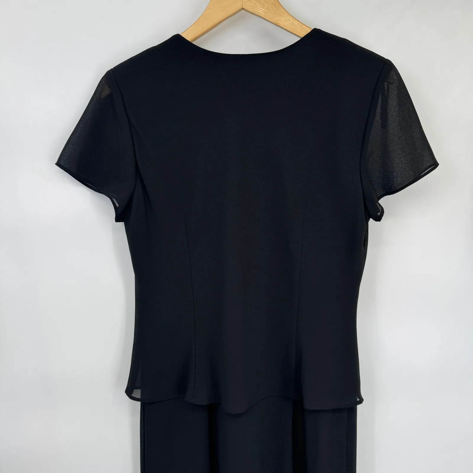 Vintage 90s Positive Attitude Dress Womens 12 Black Embroidered Beaded Romantic - Image 8