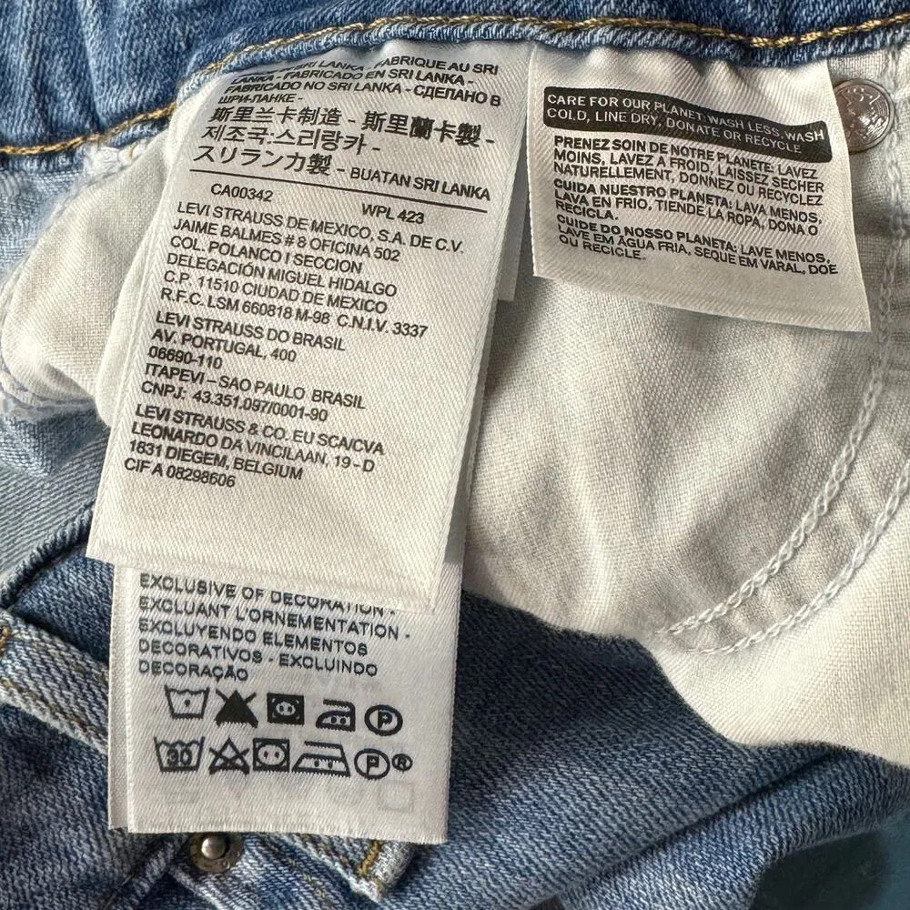 Levi’s 721 SZ 27 High-Rise Skinny Jeans Plaid Stretch Zip-Fly Pockets Blue Women - Image 12