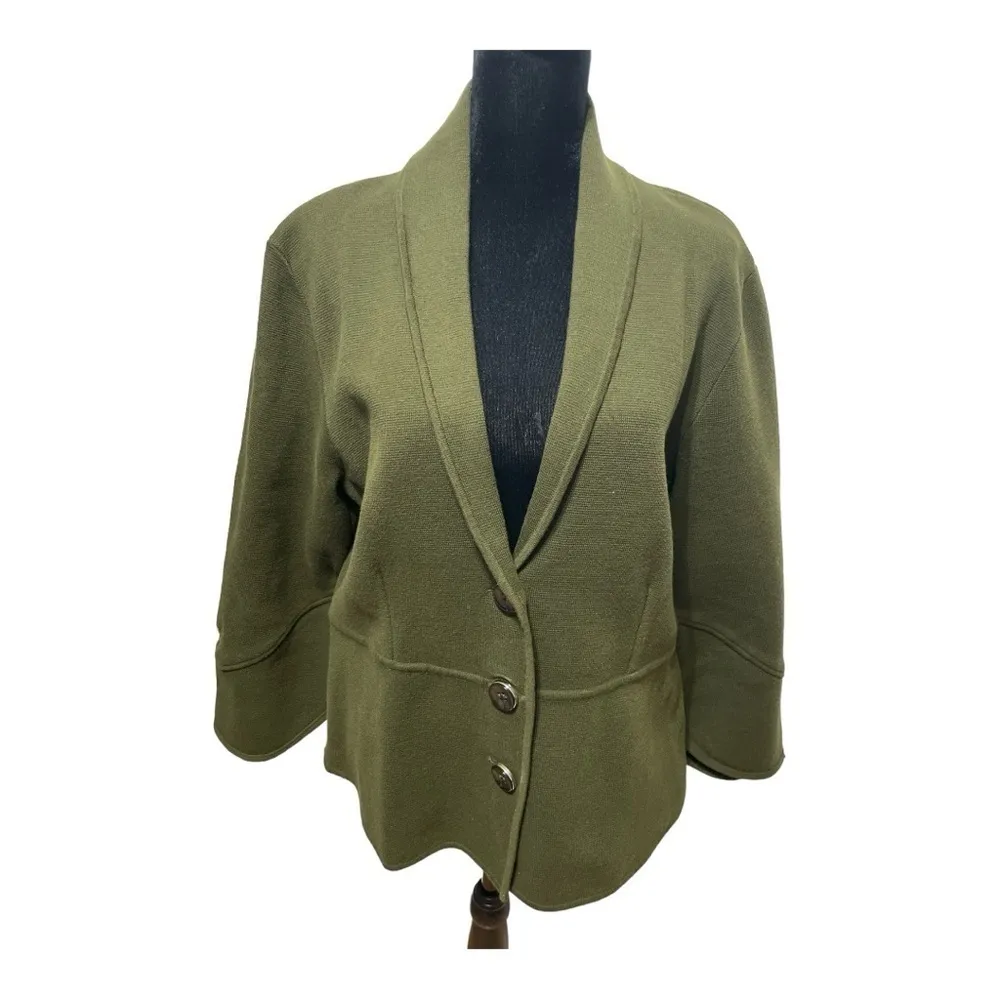 ALFANI Bell-Sleeve Collared Cardigan Women's Size L - Image 2