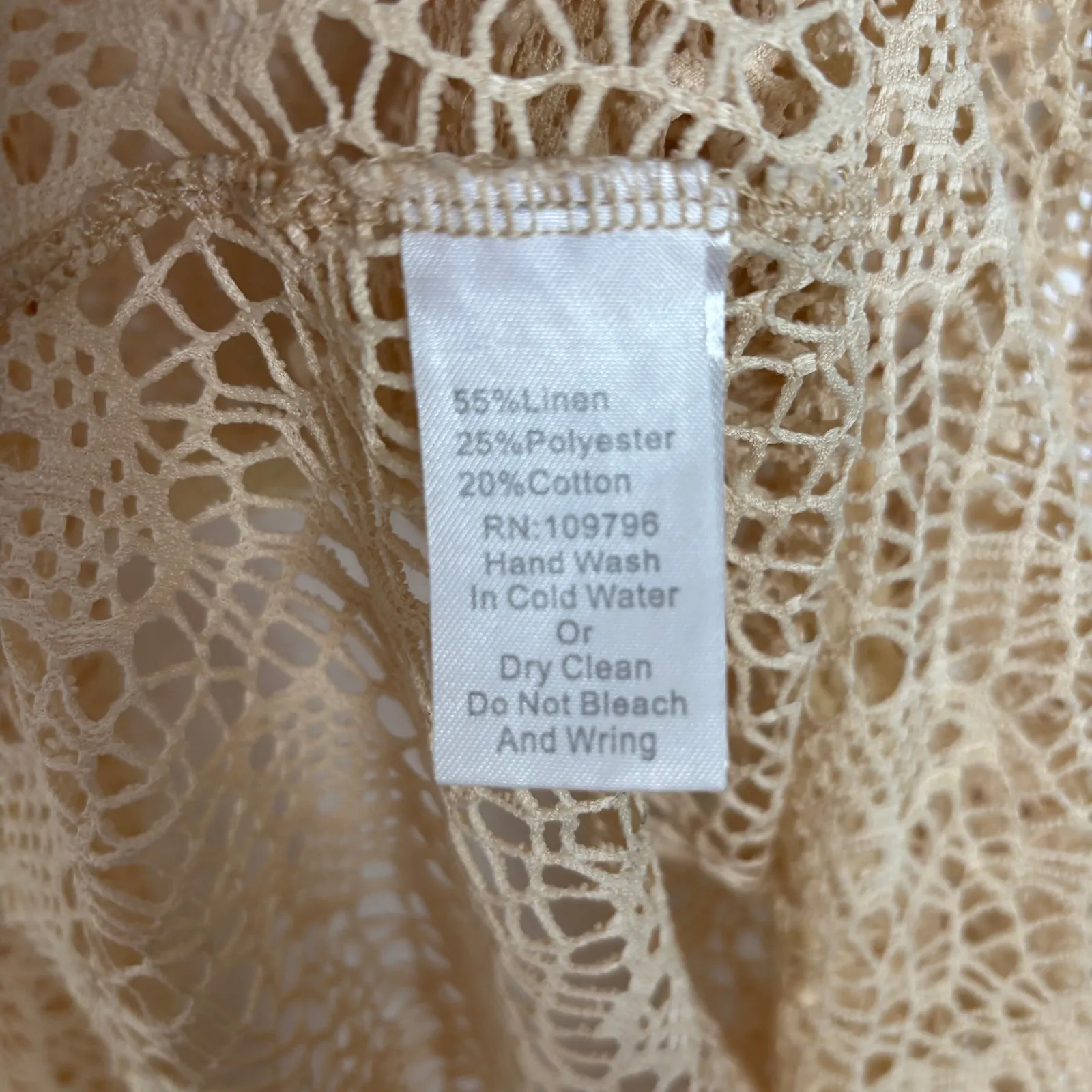 My Pretty Angel Crochet Linen Blend Sleeveless Vest Boho Festival Medium - Image 7