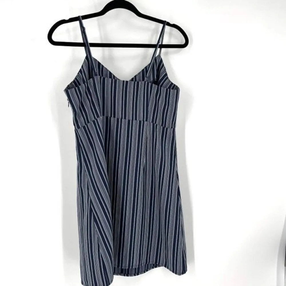 Lulu’s Emina‎ Navy Blue Striped Button-Front Mini Dress  Medium Sundress - Image 5