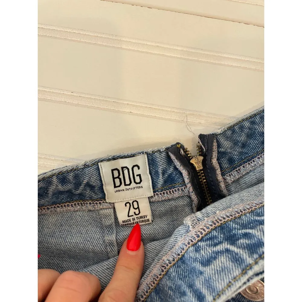 ASOS & URBAN OUTFITTERS Pink Cut Out Crop Top and Button Jean Skort Bundle Sz 10 - Image 9