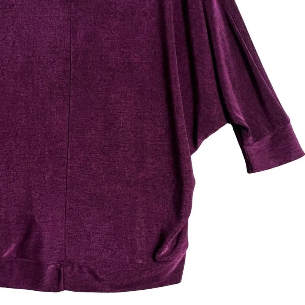 A Love Story Purple Burgundy Tunic Top Stretch Knit V - Image 8