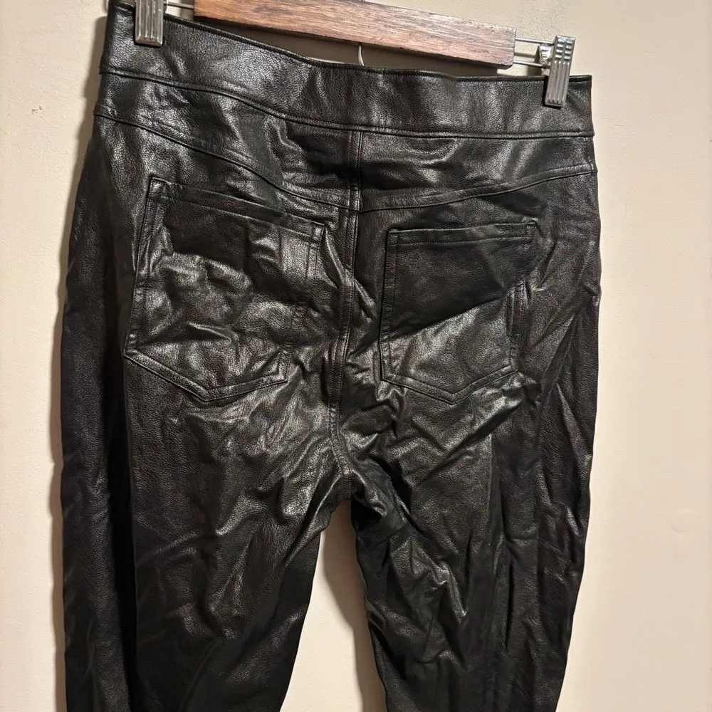 Spanx Leather-Like Ankle Skinny Pant Black- Size Medium Petite - Image 8