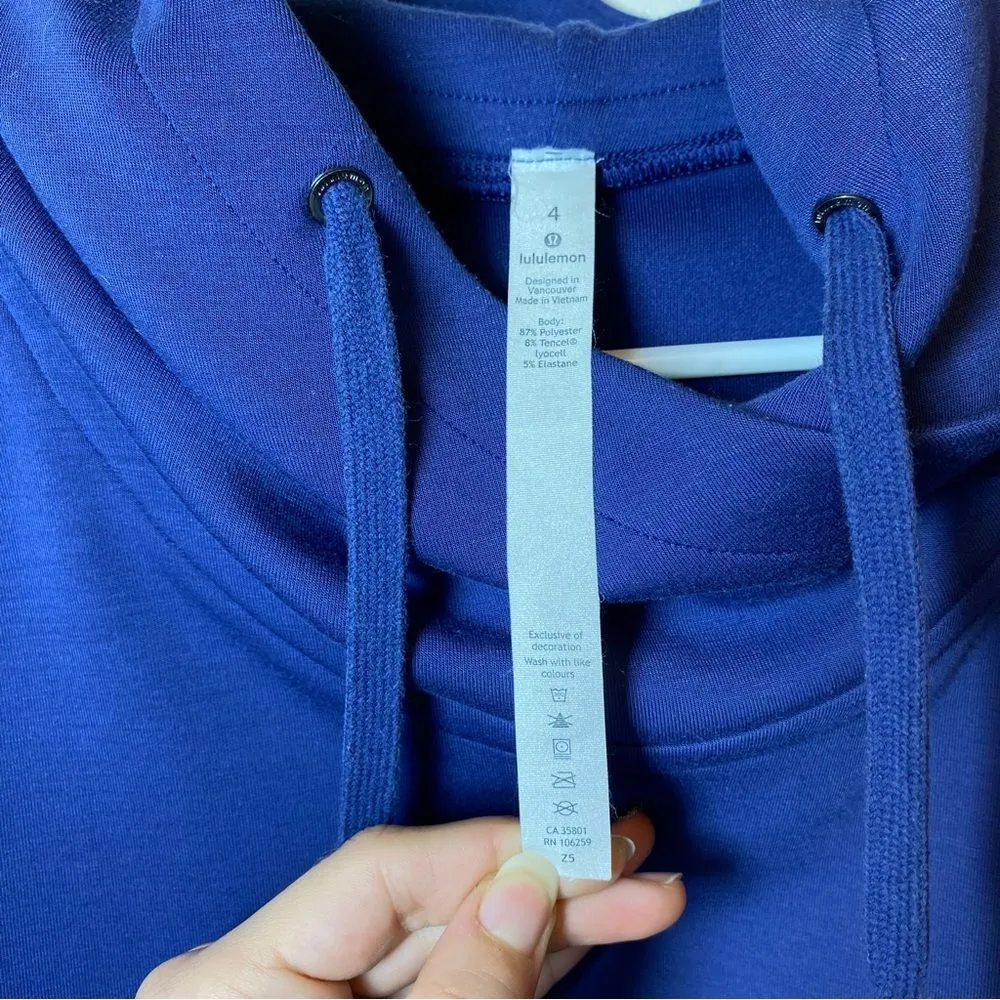 LULULEMON City Sleek Everyday Casual Hoodie in Gatsby Blue Sz 4 Small - Image 15