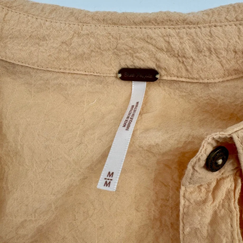 Free People Love Her Madly Oversized Button Shirt M Canteloupe Beach Cover Up - Image 5