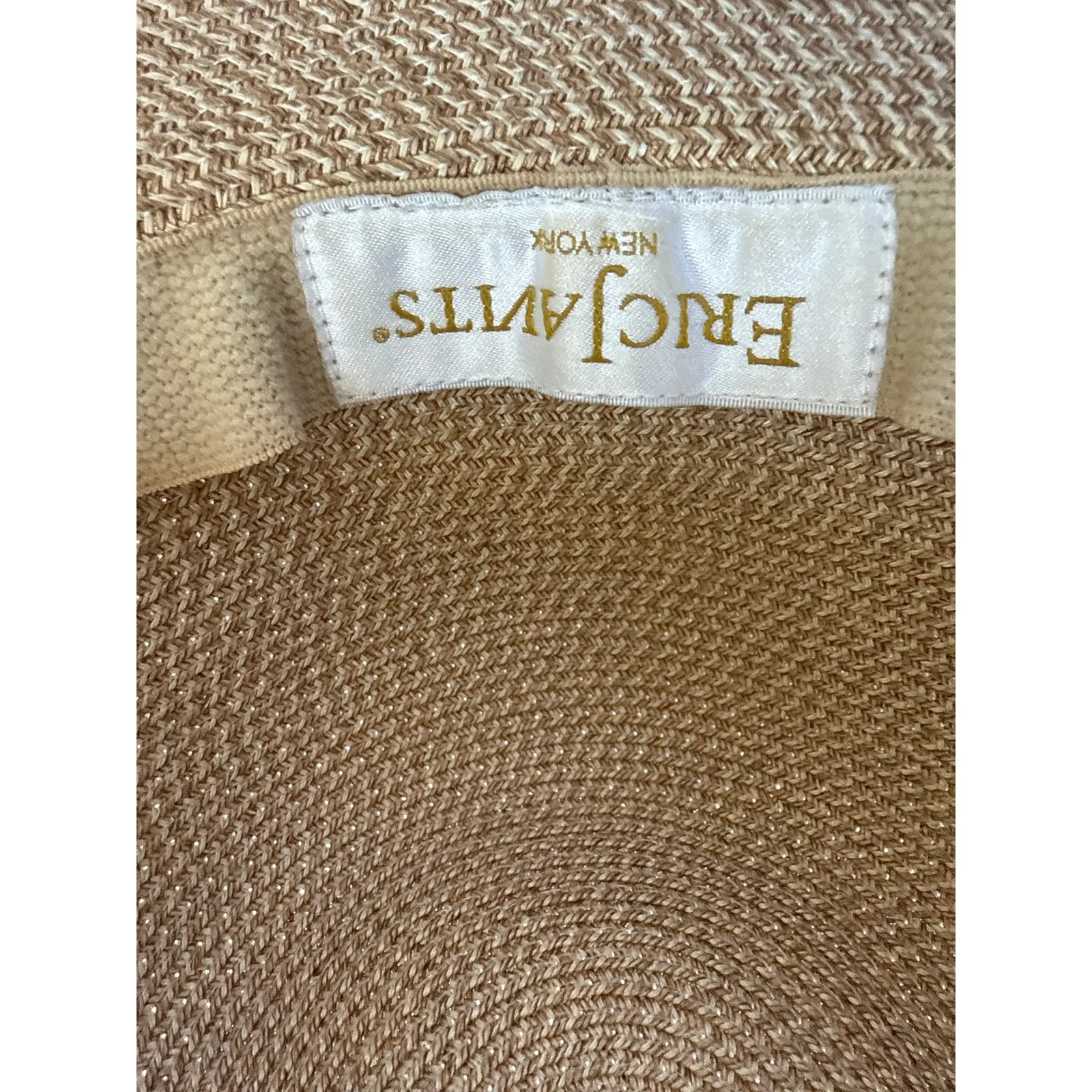 Eric Javits Squishee Tan Woven Rolled Brim Sun Hat Packable - Image 6