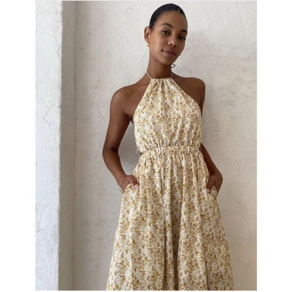 NEW Significant Other Cara Floral Halter Dress Rosale Print Yellow Size 4 - Image 9